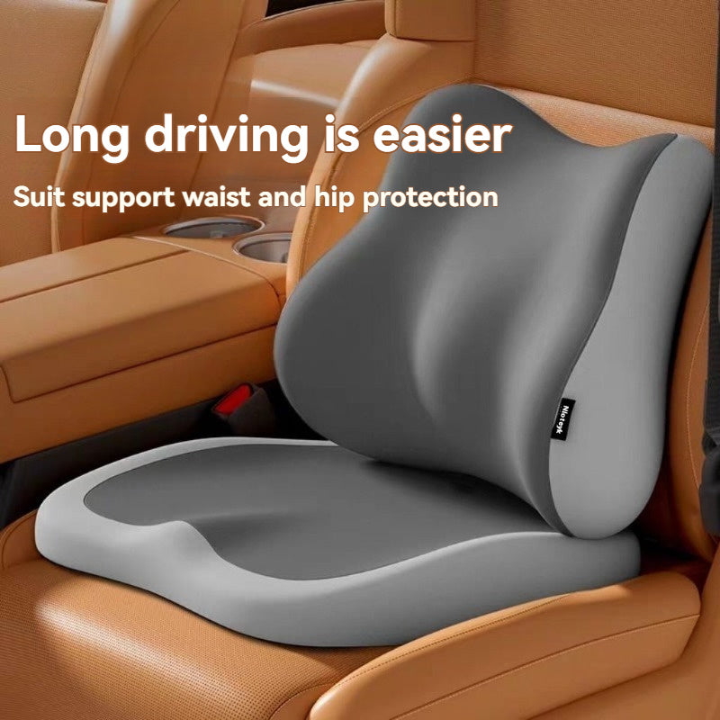 2pcs Memory Seat Lumbar Pad, Sedentary Waist Pad, Rear Cushion, Driver Booster Cushion. for All Models, Office Seats