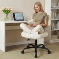 Armless Office Chair on Wheels, Height Adjustable Compact Desk Chair, Mid Back 360 Degree Swivel Computer Chair
